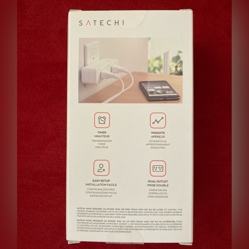 Satechi dual smart outlet; model ST-HK20AW, new in box - Picture 3 of 6